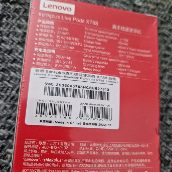Lenovo XT88 brand new wireless earphones earbuds - Picture 3 of 3